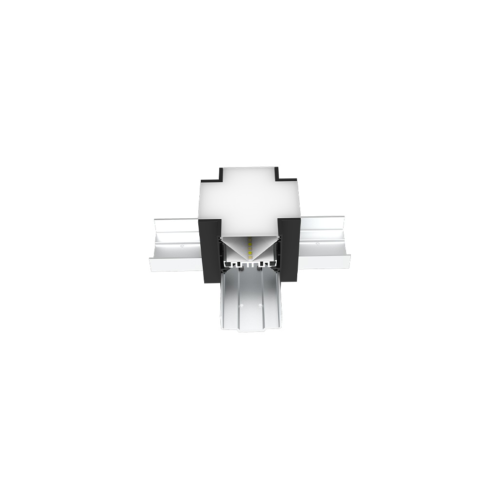 Nyle + joint 4W 230V 3CCT Opal Cover with 4 connect plates Black