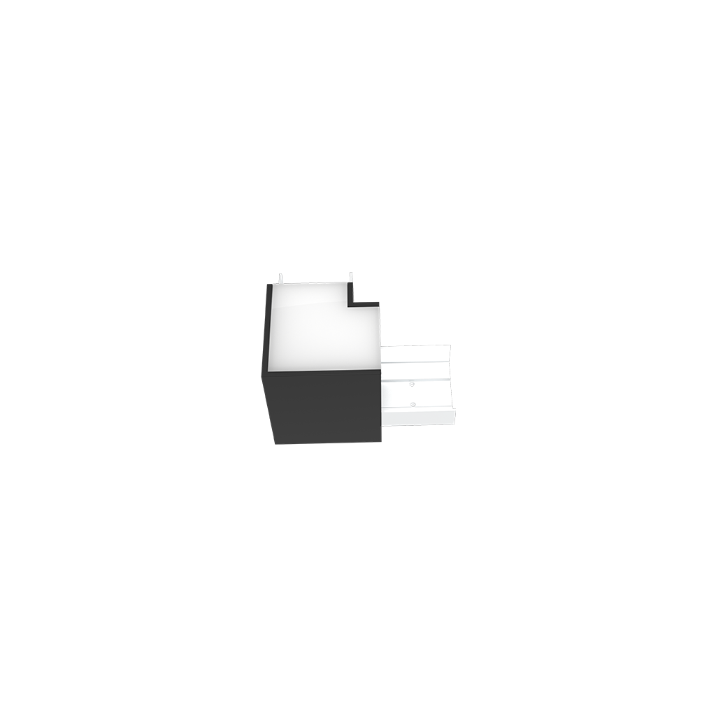Nyle L Joint 2W 230V 3CCT Opal Cover with 2 connect plates Black