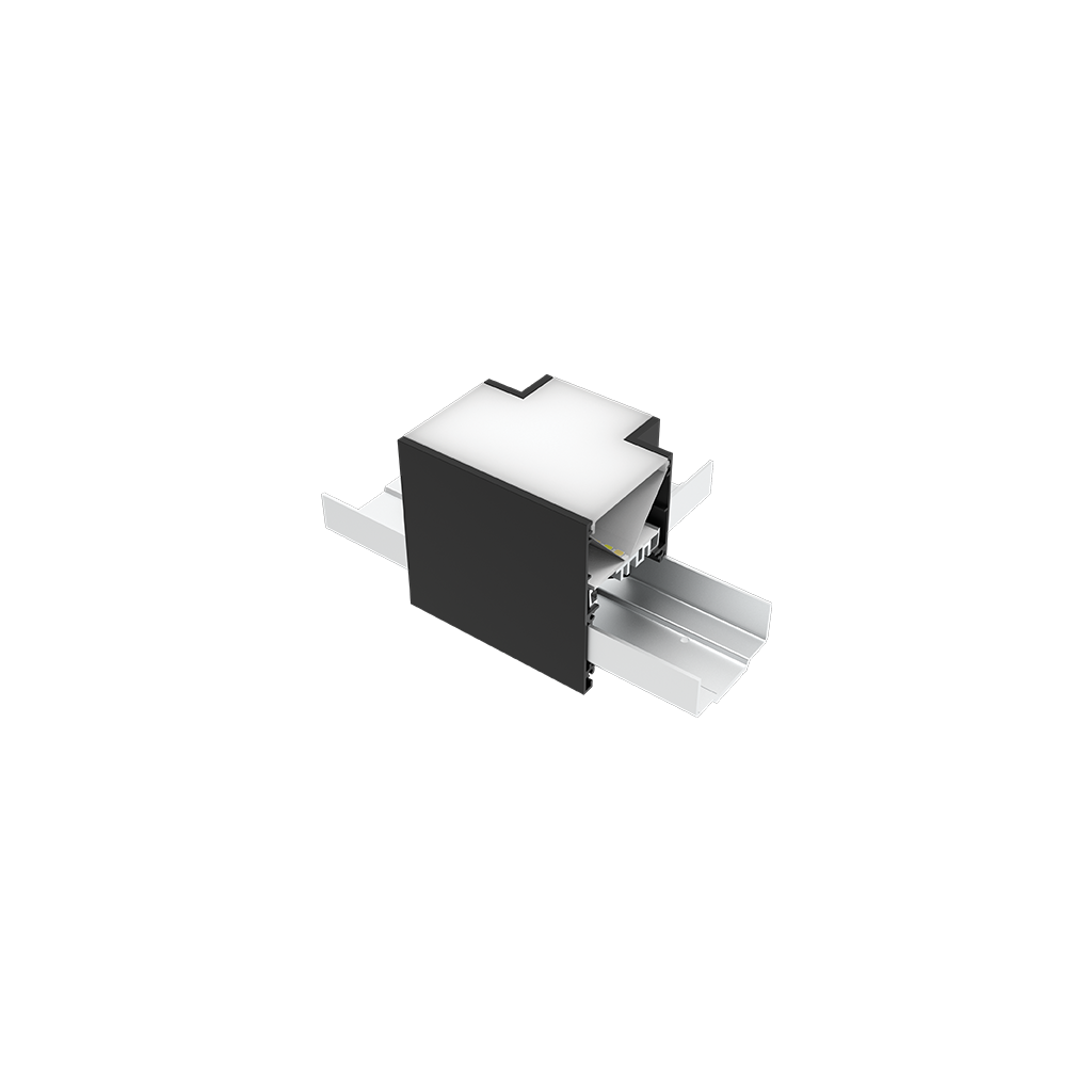 Nyle T Joint 3W 230V 3CCT Opal Cover with 3 connect plates Black