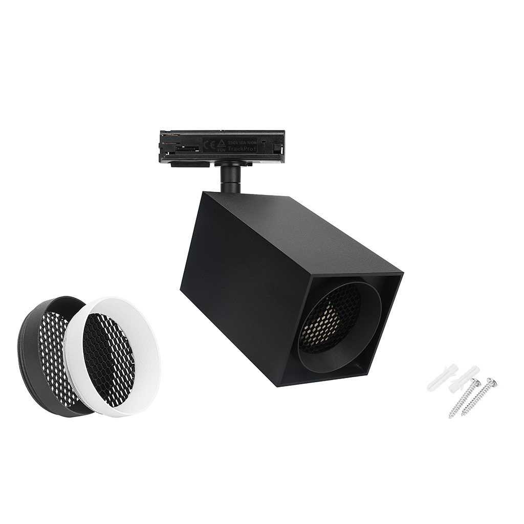 Snypa GU10 Square 3 wire Track Black fitting